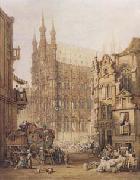 Samuel Prout Hotel de Ville,Louvain (mk470 oil painting artist